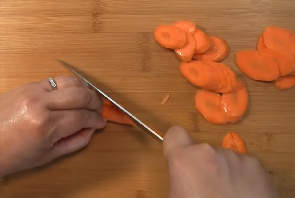 slicing carrots on the bias
