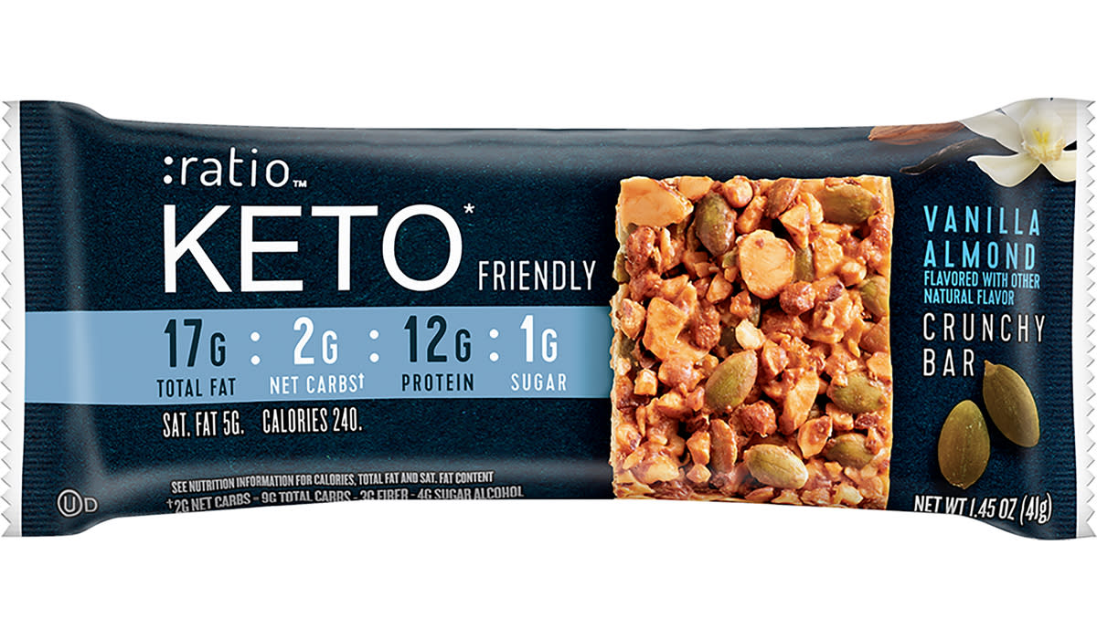 Ratio Food Keto Friendly Vanilla Almond Crunchy Bar