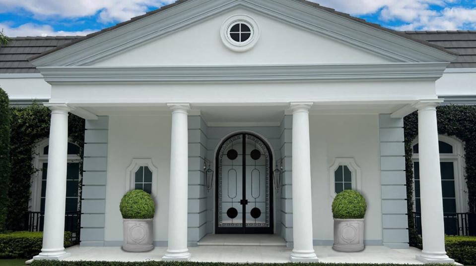 A rendering shows the new front door designed for the Palm Beach home of Fox News political anchor Bret Baier and his wife, Amy.