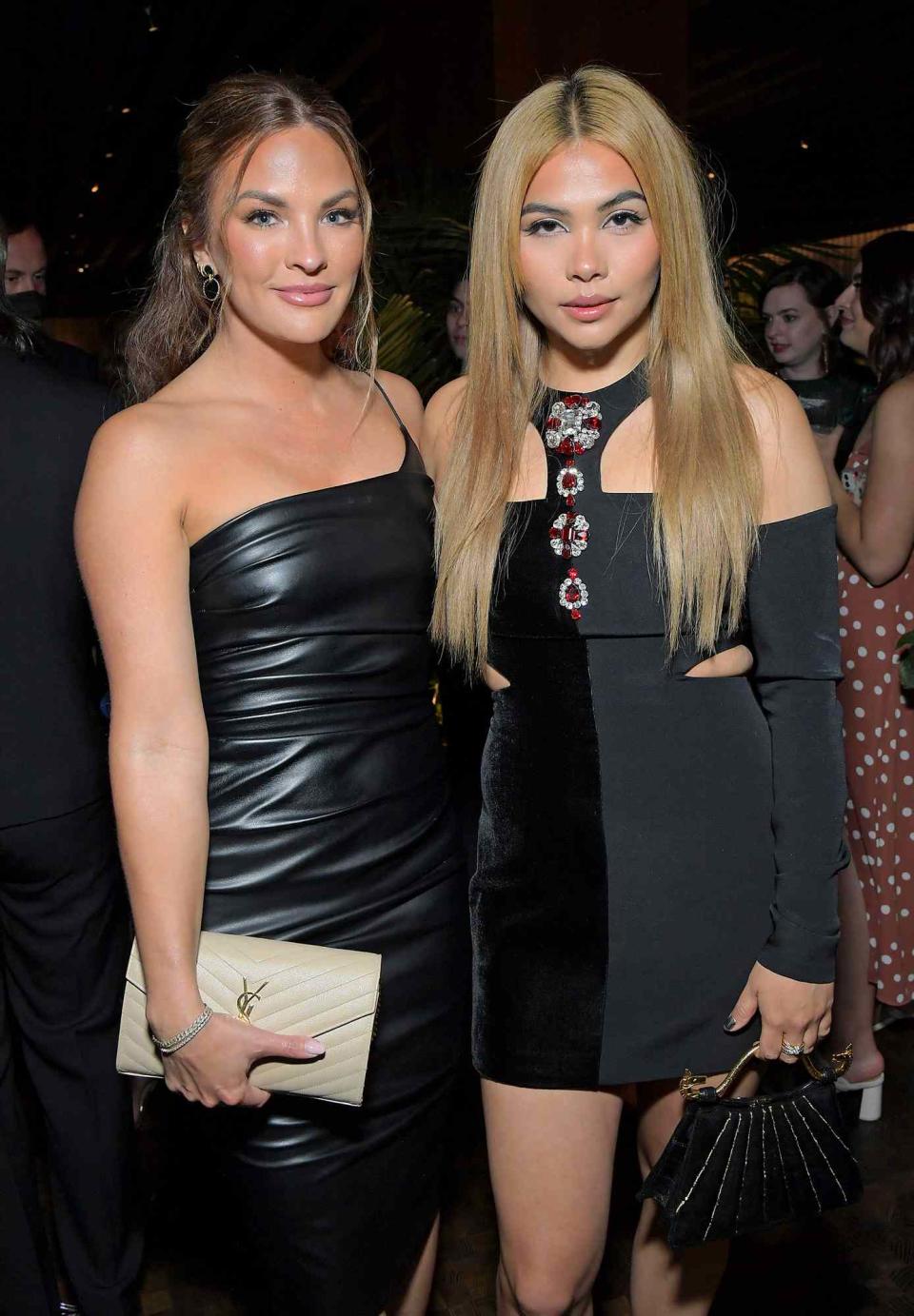 Becca Tilley and Hayley Kiyoko attend &quot;Elle Hollywood Rising&quot; presented by Polo Ralph Lauren and Hulu on May 18, 2022 in Los Angeles, California