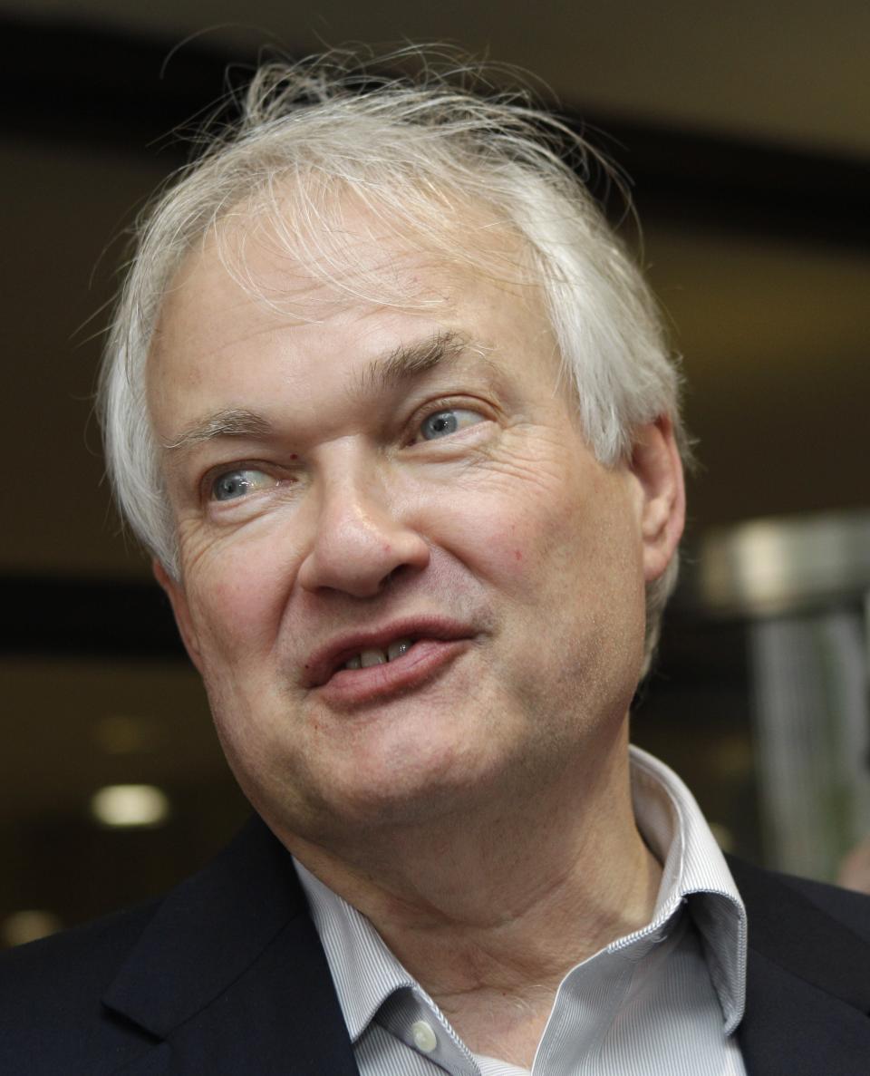 Donald Fehr, executive director of the NHL Players Association, speaks to reporters about on going labor talks with the league outside the NHL headquarters in New York, Tuesday, July 31, 2012. The current collective bargaining agreement ends on Sept. 15, and the NHL season is scheduled to open on Oct. 11. (AP Photo/Kathy Willens)