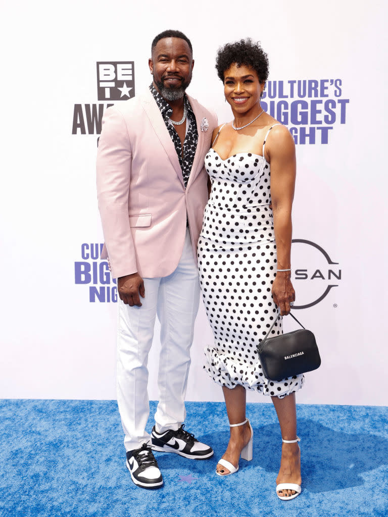 Michael Jai White and his wife actress Gillian White arrive for the 2024 BET Awards