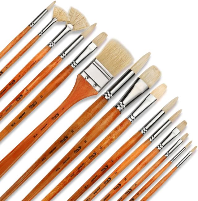 Charles Leonard Round Brushes Stubby - 10 per Set - Set of 3