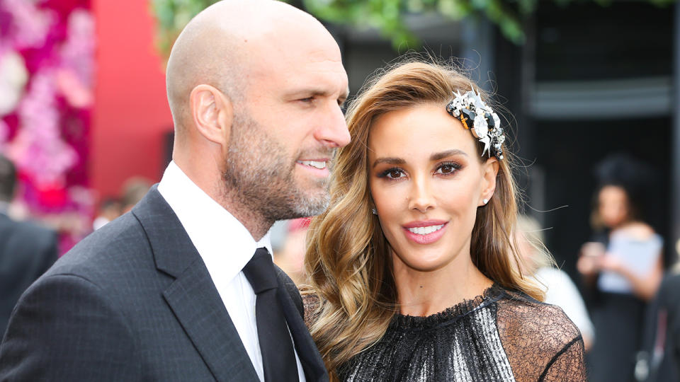 Chris and Rebecca Judd, pictured here at Derby Day in 2018.