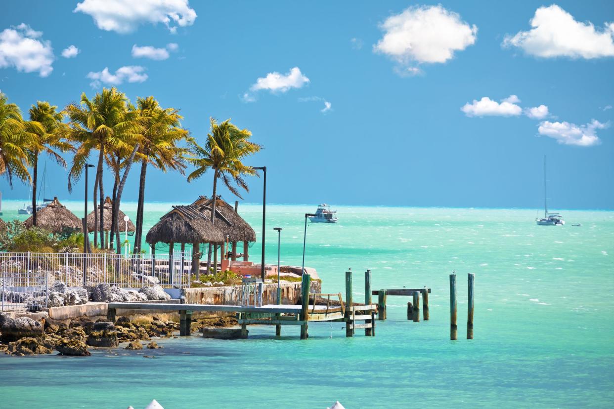 Turquoise waterfront of Florida Keys in Marathon, Florida, United states of America