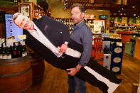 <p>Bryan Cranston poses with a cardboard cutout of himself while celebrating his Dos Hombres Mezcal at Stew Leonard's Wines & Spirits in Norwalk, Connecticut on June 7. </p>