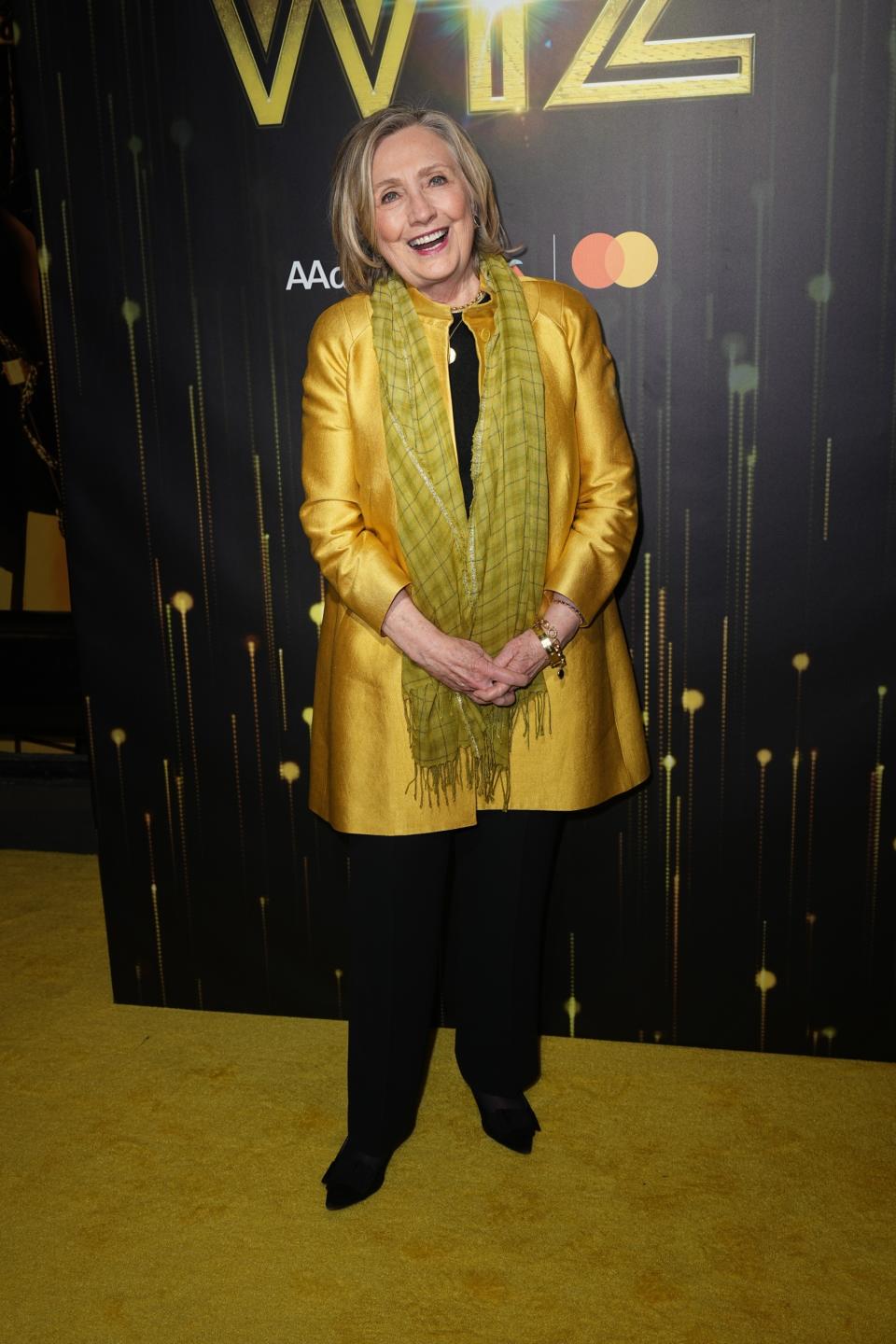 Hillary Clinton at the opening night of 'The Wiz' in New York City on April 17.