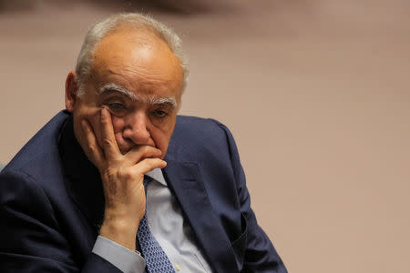 U.N. Libya Envoy Ghassan Salame attends a United Nations Security Council meeting at U.N. headquarters in New York, U.S., May 21, 2019. REUTERS/Brendan McDermid