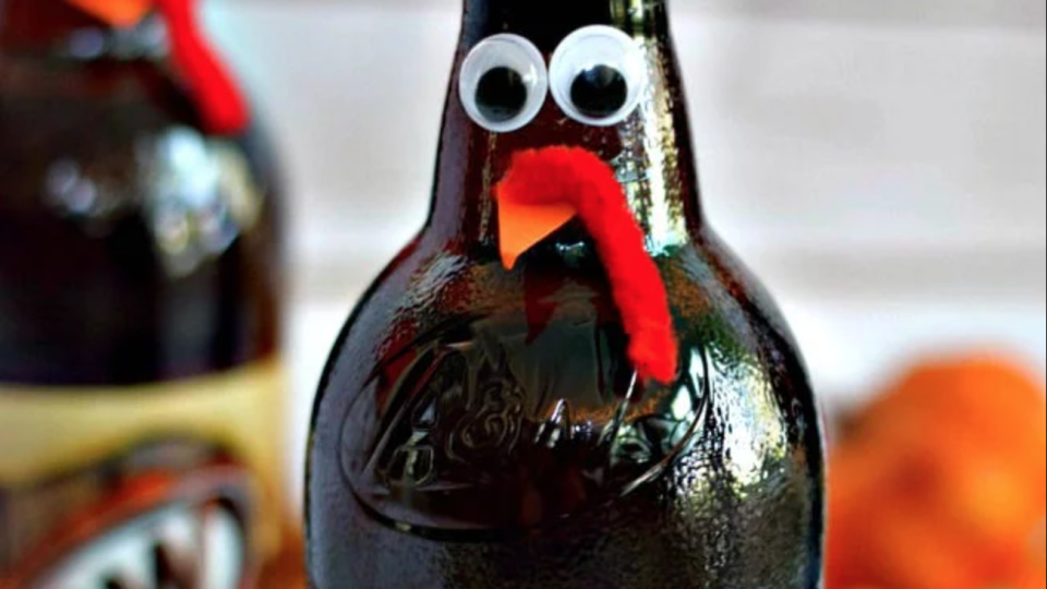 turkey crafts turkey root beer bottles