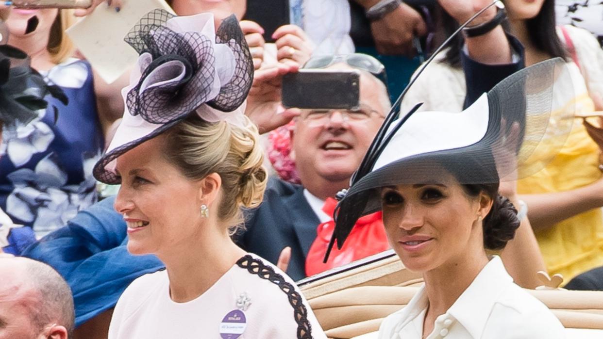 Duchess Sophie and Duchess Meghan at Ascot in 2018