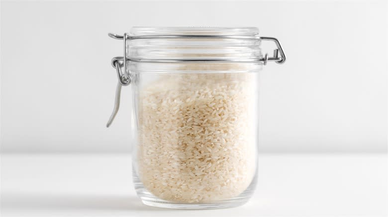 Jar of white rice