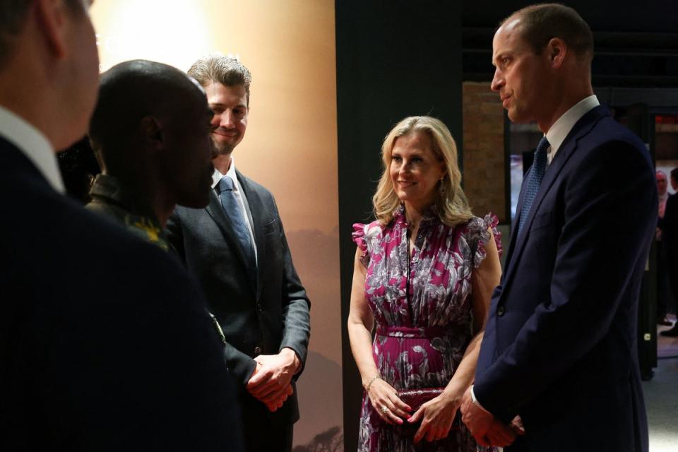 The Prince of Wales and the Duchess of Edinburgh attend a private screening of Rhino Man, hosted by United for Wildlife, at The Cinema at Battersea Power Station in London (PA)