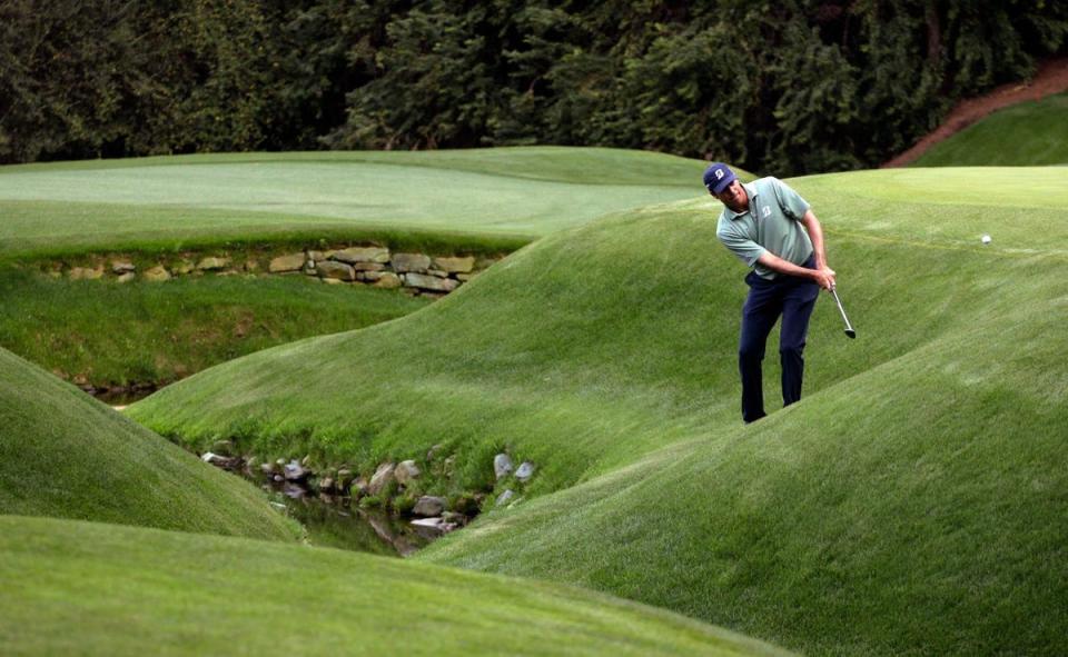 A golfer on the course.