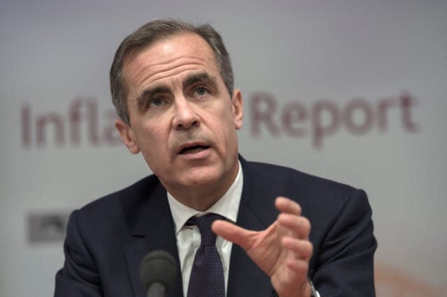 Bank Of England Governor Mark Carney Quarterly Inflation Report News Conference