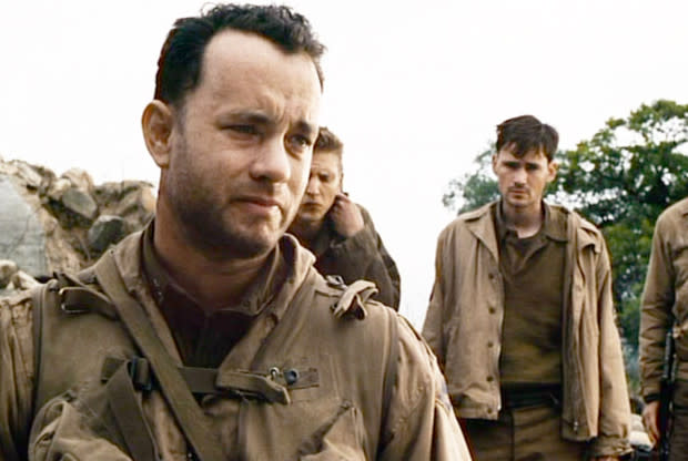 <p>Getty Images</p><p>Steven Spielberg’s World War II epic follows a company of soldiers who are tasked with bringing home James Francis Ryan (Matt Damon) after three of his brothers are killed in action. Led by Captain John H. Miller (Tom Hanks), the group treks across the battlefields of Europe to locate Ryan and bring him home safely. The film has a sweeping<a href="https://www.youtube.com/watch?v=g_cCSWBo4cA" rel="nofollow noopener" target="_blank" data-ylk="slk:opening depiction of the landing at Omaha Beach;elm:context_link;itc:0;sec:content-canvas" class="link "> opening depiction of the landing at Omaha Beach</a> during the Normandy invasion, which Spielberg shot in a documentary style to show the realistic nature of war.</p>