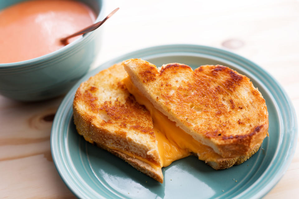 Grilled cheese sandwich with tomato soup