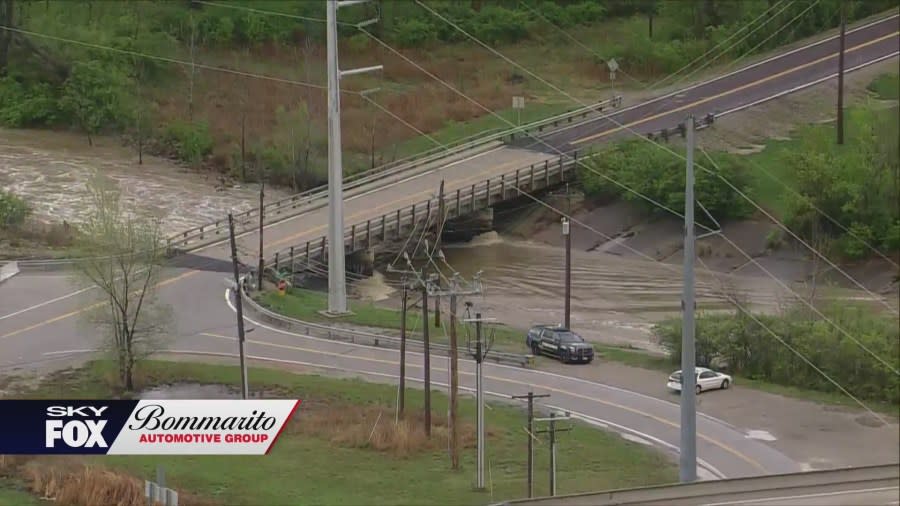 Flash flooding in St. Louis County after April 2, 2024 overnight storms. (Photo: SkyFOX powered by Bommarito Automotive Group)