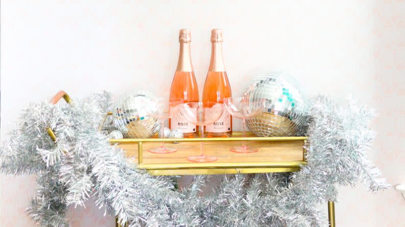 new years eve party ideas bar cart decor