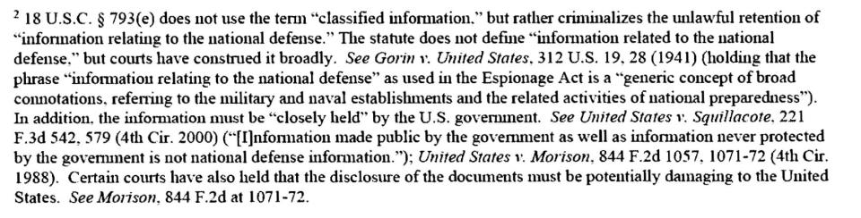 FBI Mar-a-Lago affidavit screenshot