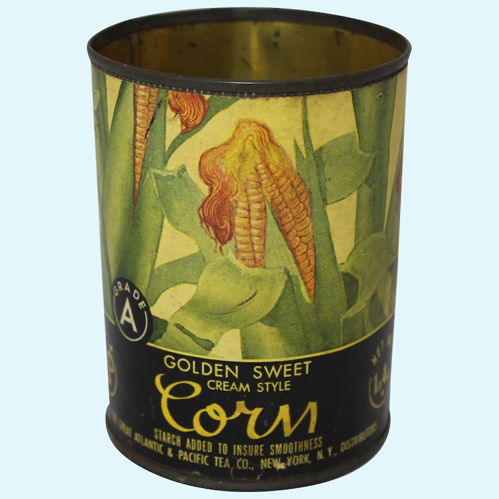 Golden Sweet Cream Style Corn, from The Great Atlantic and Pacific Tea Company. / Image: https://www.rubylane.com/