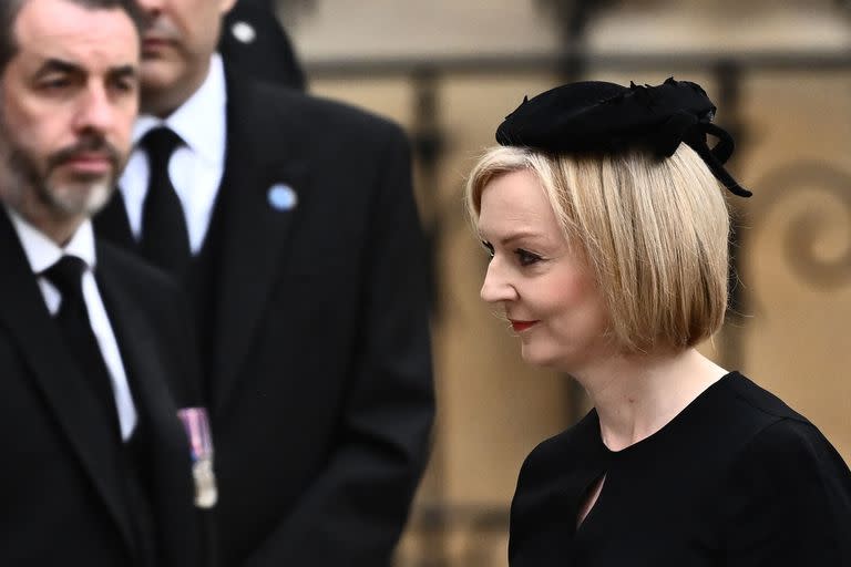 La primera ministra británica, Liz Truss, llega a la Abadía de Westminster