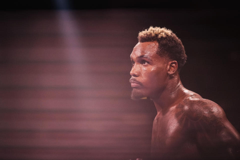  Jermall Charlo looks on prior to his WBC middleweight title fight against and Juan Macias Montiel.