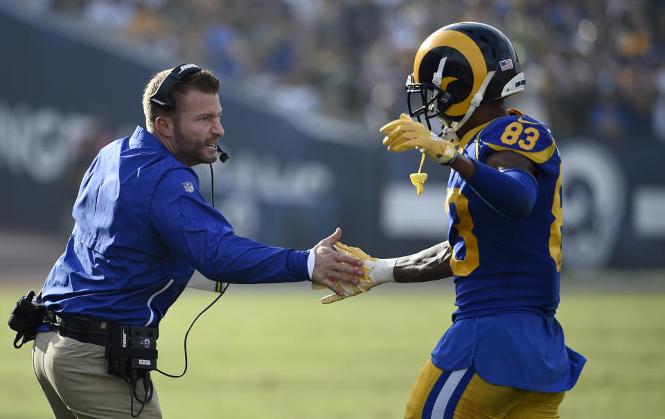 Signs are pointing to Josh Reynolds getting a lot of congratulations in Week 13. (AP Photo/Denis Poroy)