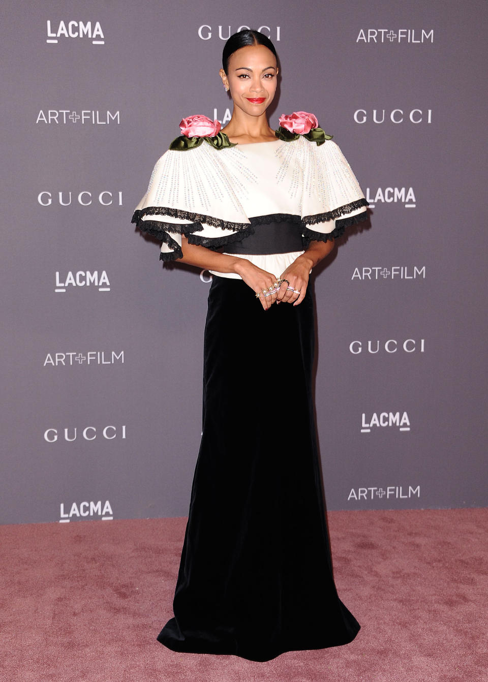 Zoe Saldana attends the 2017 LACMA Art + Film gala on Nov. 4, in Los Angeles. (Photo: Getty Images)