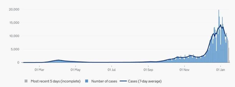 This graph shows the new cases in LondonHandlout