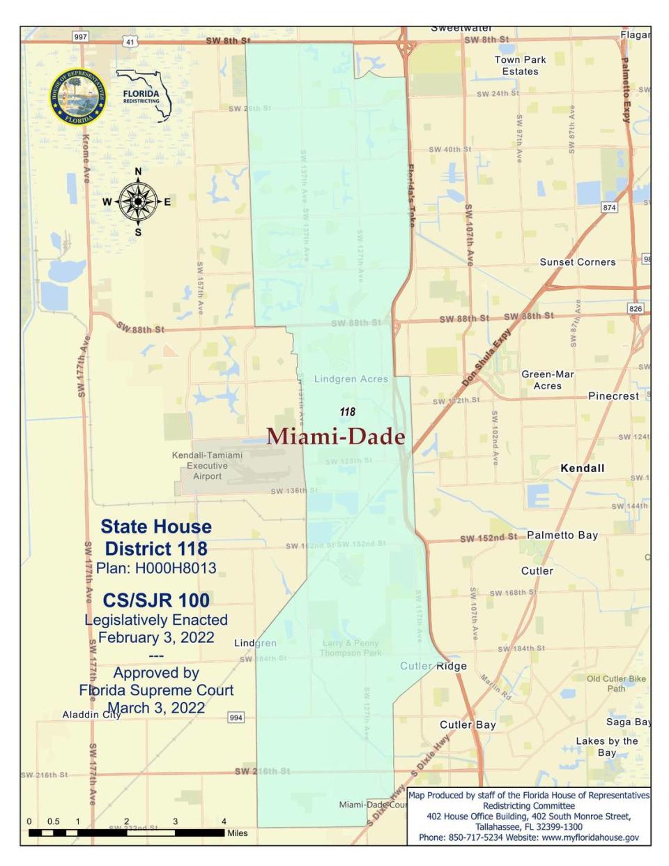 This is the area of Miami-Dade County that is included in House District 118.