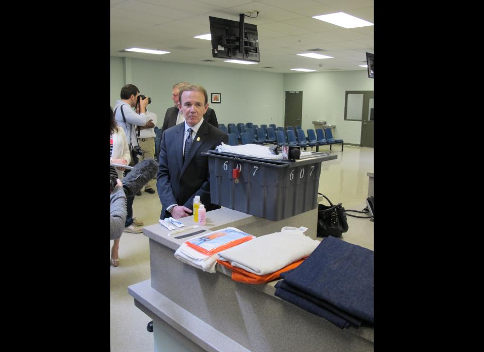 FILE -In a March 13, 2012 file photo, Gary Mead, executive associate director for U.S. Immigration and Customs Enforcement Enforcement and Removal Operations, stands at a new civil detention facility for low-risk detainees in Karnes City, Texas. The U.S. is locking up more illegal immigrants than ever before, generating a lucrative business for the nation's largest prison companies. Mead said that the government has never studied if privatizing immigrant detention saves money. (AP Photo/Will Weissert, File)