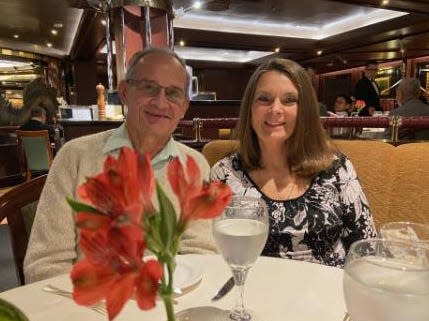 Peter and Cindy Molesky on the Diamond Princess cruise ship