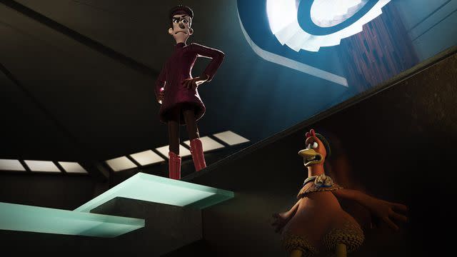 <p>Aardman/NETFLIX</p> Chicken Run: Dawn of the Nugget. (L to R) Mrs Tweedy (Miranda Richardson), Ginger (Thandiwe Newton) in Chicken Run: Dawn of the Nugget