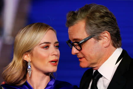 Actors Emily Blunt and Colin Firth attend the European premiere of "Mary Poppins Returns" in London, Britain December 12, 2018. REUTERS/John Sibley