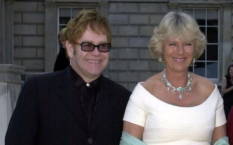 The Duchess of Cornwall and Elton John, pictured here in 2002 - Credit: Matthew Fearn/WPA ROTA