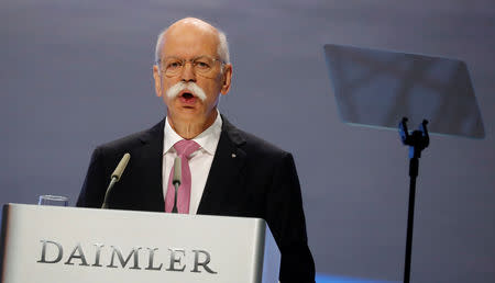 Daimler AG CEO Dieter Zetsche delivers a speech at the Daimler annual shareholder meeting in Berlin, Germany, May 22, 2019. REUTERS/Hannibal Hanschke