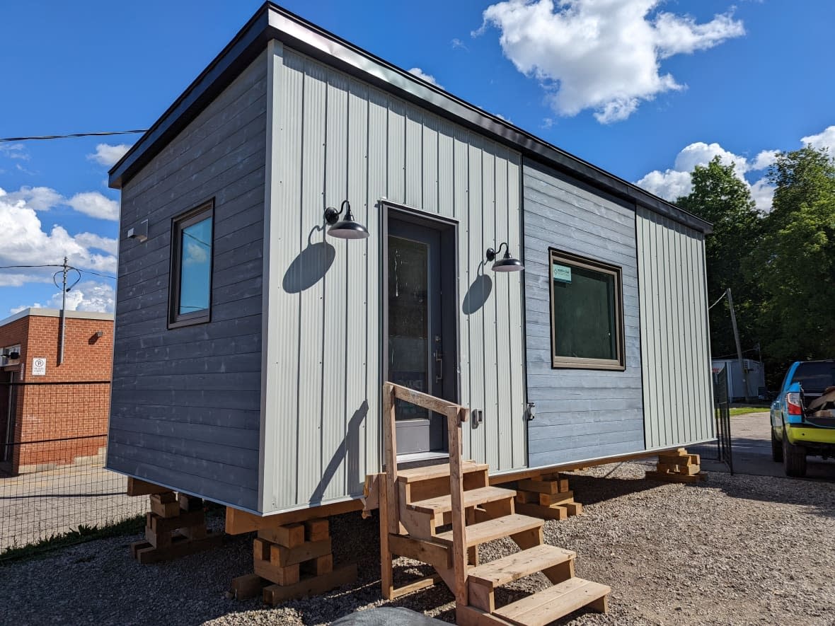 A tiny home built through a pilot program run by Habitat Halton-Mississauga-Dufferin. Each home is a mere 250 square feet. (Peter Oliveira/Habitat Halton-Mississauga-Dufferin - image credit)
