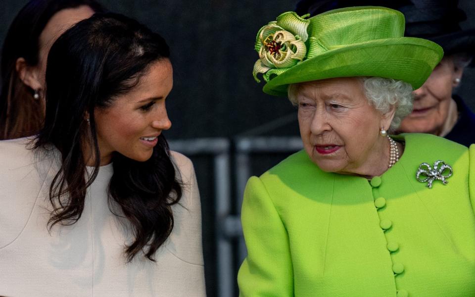 Queen Elizabeth II and Meghan, Duchess of Sussex, back in 2018 - Getty