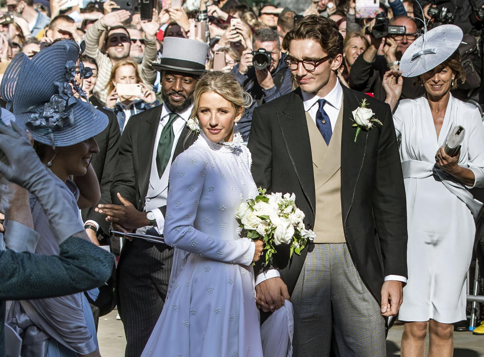 Newly married Ellie Goulding and Caspar Jopling leave York Minster after their wedding. (Photo by Danny Lawson/PA Images via Getty Images)