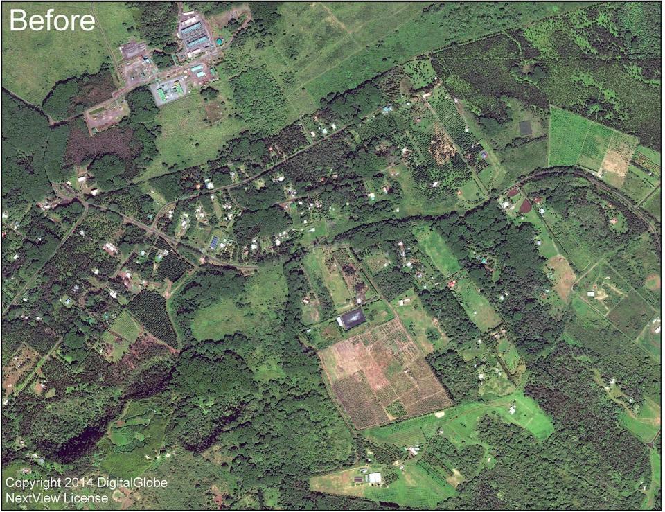 A shot of the Lanipuna Gardens subdivision before the eruption. (Photo: HuffPost)