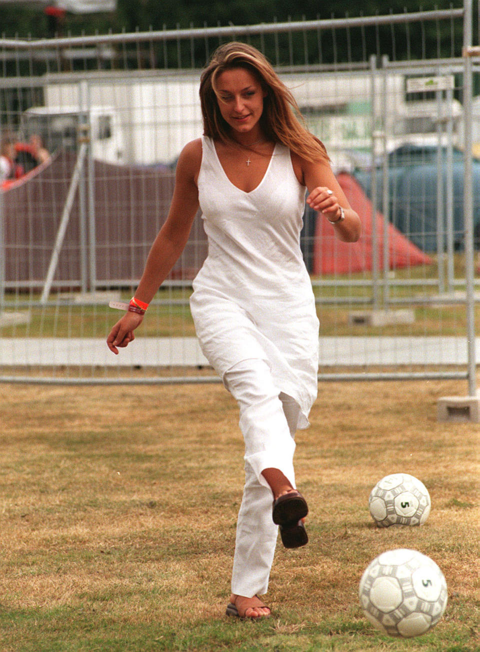 ACTRESS ANN MARIE DAVIES OF CHANNEL FOUR'S 'BROOKSIDE' AT THE V98 CELEBRITY FOOTBALL MATCH IN CHELMSFORD, ESSEX.