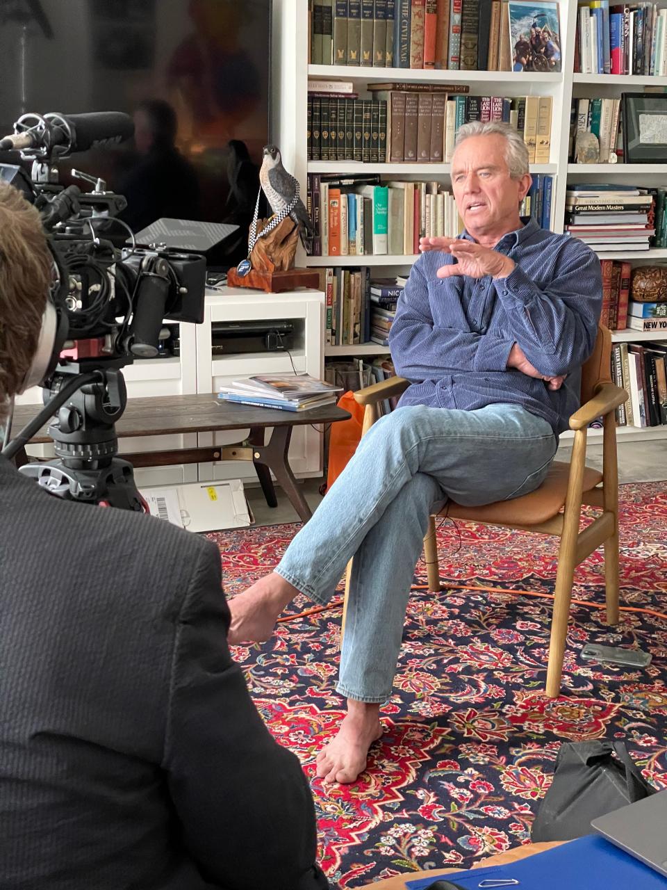 Robert Kennedy Jr. sits down for an interview for the documentary "Shot in the Arm."