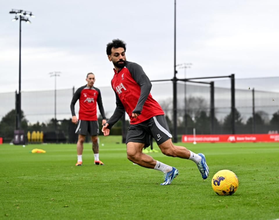 Mohamed Salah of Liverpool returned to training this week (Liverpool FC via Getty Images)