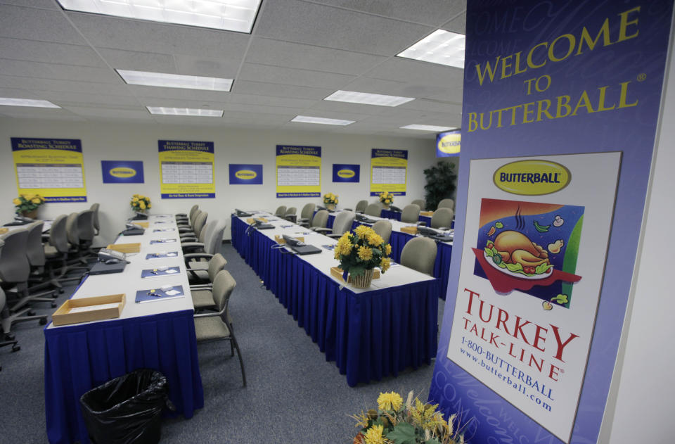 If 2020 were a normal year — and, of course, it isn’t — Butterball’s Turkey Talk-Line experts would gather at Butterball University in Naperville, Illinois. This year, the experts are working remotely from their homes because of the coronavirus pandemic. (AP Photo/M. Spencer Green, File)