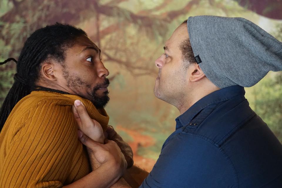 "White Russian," featuring Demetreus Moorer-Saunders, left, and Emery Saunders is one of four plays to be performed in Stage Right Theatrics' eighth annual theater festival Friday through Sunday at Abbey Theatre of Dublin.