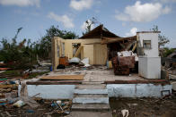 <p>A home is seen in ruins in Codrington on the island of Barbuda just after a month after Hurricane Irma struck the Caribbean islands of Antigua and Barbuda, October 7, 2017. REUTERS/Shannon Stapleton </p>