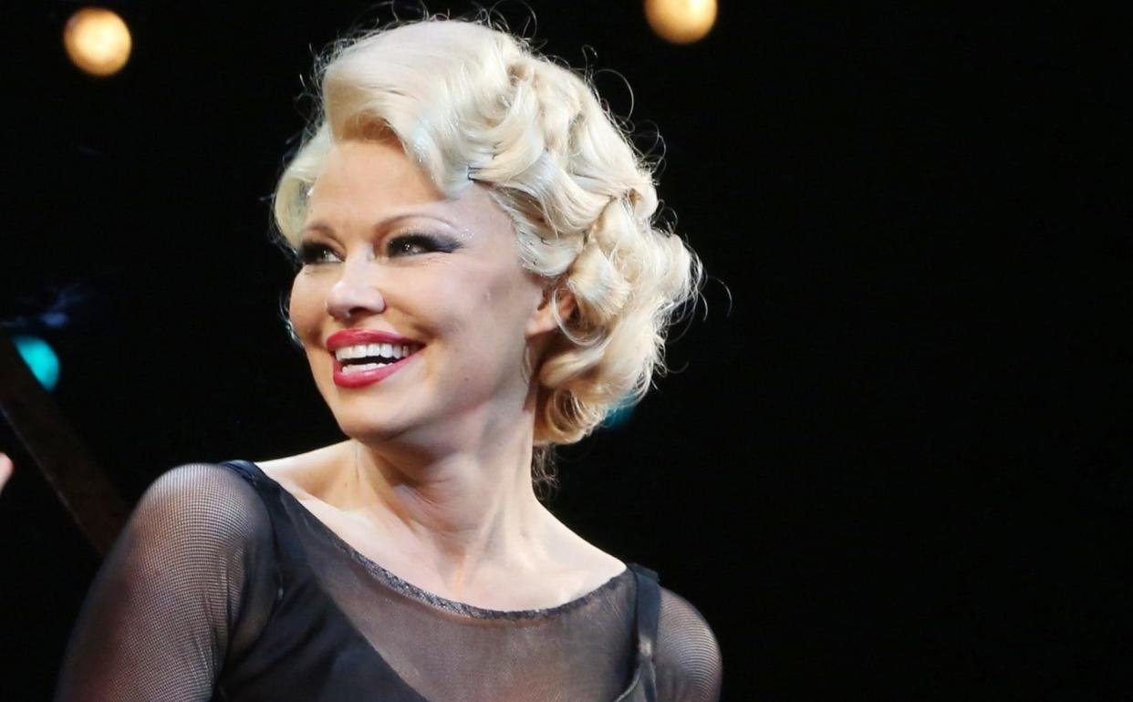 Pamela Anderson during the first-night curtain call for her Broadway debut in 'Chicago' - Bruce Glikas/Getty