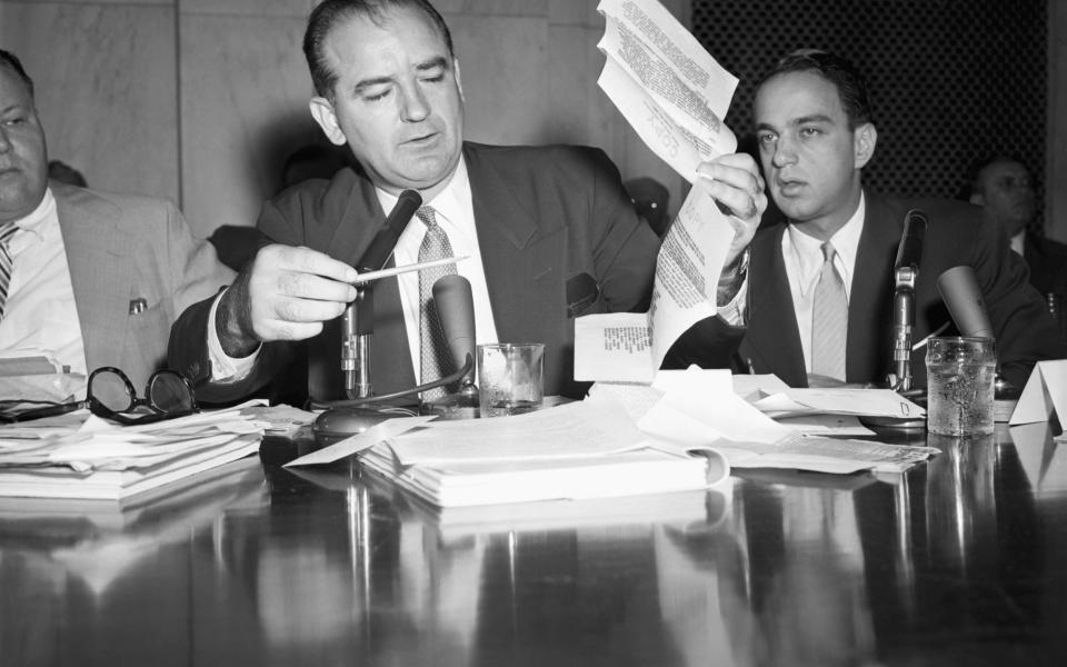 Joseph McCarthy during a House Un-American Activities Committee hearing - Bettmann