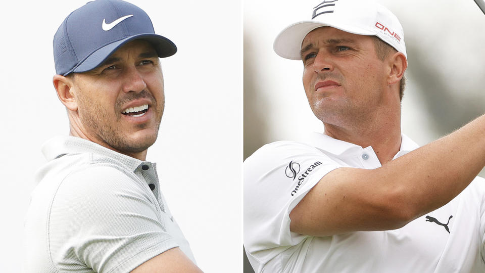 Brroks Koepka and Bryson DeChambeau's feud is showing no signs of slowing heading into the US Open. Pictures: Getty Images