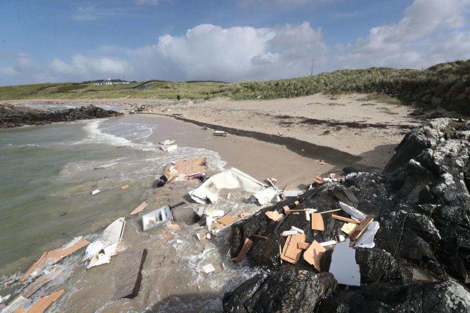 Woman in Ireland dies after caravan blows off cliff in Storm Ali